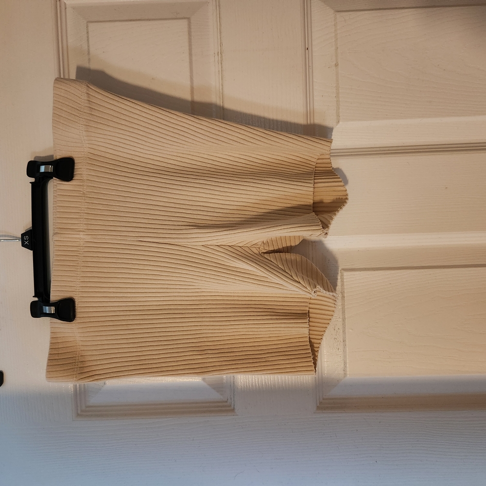 Cotton Citizen Elegant Tan Ribbed Skirt